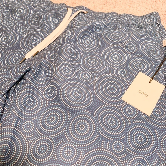 NWT Onia Swim Trunks, The Charles, 7” Inseam, Mosaic Circles, Blue, XL - Picture 2 of 7